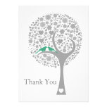 whimsy tree mint lovebirds mod wedding Thank You einladungen