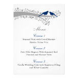 whimsy tree navy blue lovebirds menu cards einladungen