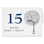 whimsy tree navy blue lovebirds mod table numbers karten
