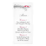 whimsy tree pink lovebirds menu cards werbeflyer