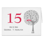 whimsy tree pink lovebirds mod table numbers karten