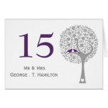 whimsy tree purple lovebirds mod table numbers karten