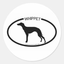 Whippet Silhouette-Schwarz-Aufkleber