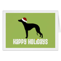 Whippet Weihnachtsmannmütze karten