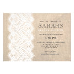 White Lace & Burlap Bridal Shower Party Invite einladungen