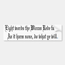 Wiccan Rede Autoaufkleber