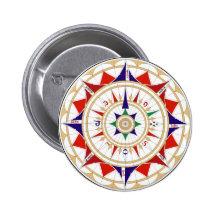 Wickeln Sie Rosen-Kompass-Rose durch Jorge de Agui Buttons