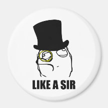 Wie ein Sir Monocle Rage Face Meme Kühlschrankmagnete