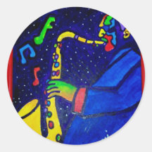 Wie Jazz-Mann durch Piliero Runder Sticker