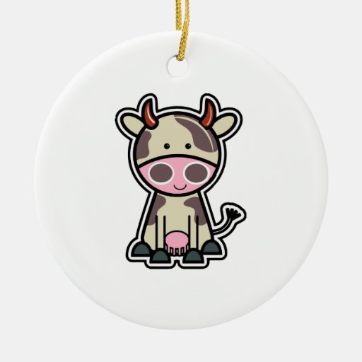 Wie jetzt Brown-Kuh-Aufkleber Weihnachtsbaum Ornamente
