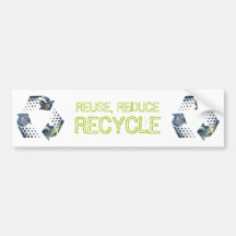 Wiederverwendung, verringern, recyceln Stoßaufkleb Auto Sticker