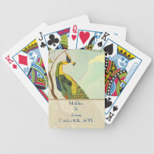 Wiener Kunst Nouveau Pfau Pokerkarten
