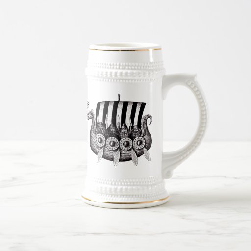 Wikinger Drekar im Schwarzweiss-Stift-Tintenzeichn Teetasse