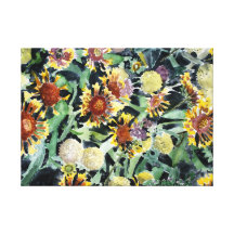 Wildblumen-Blume Watercolormalerei Gespannter Galerie Druck