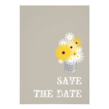 Wildblumen in einer Blechdose Save the Date Weddin Ankündigung
