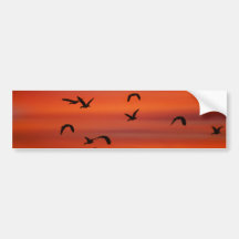 Wilde Gänse im Flug am Sonnenuntergang Autosticker
