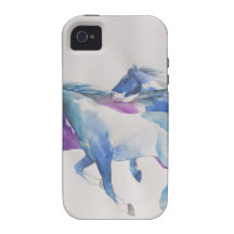 Wilde Mustangs im Pastell iPhone 4 Case