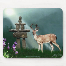 Wilde Rotwild u. Inukshuk Wildnis Mousepad