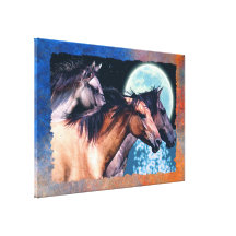 Wilde spanische Mustang-Pferdephantasie-Kunst Galerie Falt Leinwand