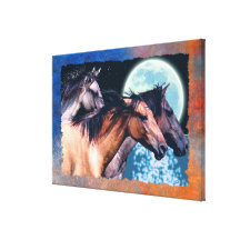 Wilde spanische Mustang-Pferdephantasie-Kunst Leinwanddruck