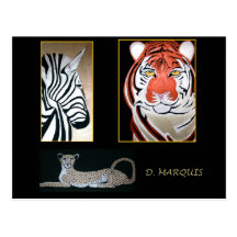 "WILDE TIERE" durch D. MARQUIS POSTCARDS Postkarte