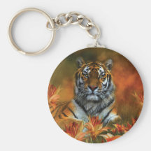 Wilde Tiger-Kunst Keychain Schlüsselband