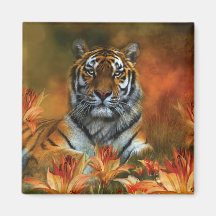 Wilder Tiger-Kunst-Magnet Kühlschrankmagnete