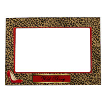 Wildes Jaguar-Muster mit rotem Stilett magnetrahmen