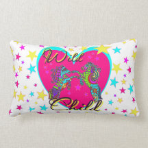 Wildes Kinder   Retro Girly Herzen u. -sterne Kissen