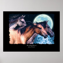 Wildes spanisches Mustang-Pferdekunst-Plakat