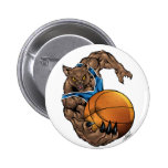 Wildkatzen-Rotluchs-Basketball blau, weißer Streif Anstecknadel