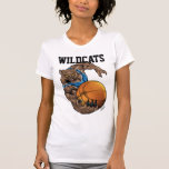 Wildkatzen-Rotluchs-Basketball blau, weißer Streif Shirts