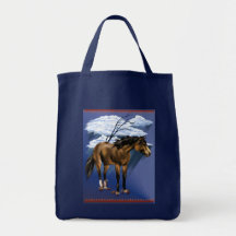 Wildleder-Pferdeplakat-Tasche