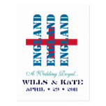 Willen und Kate königliche Wedding ENGLAND Postkar