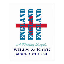 Willen und Kate königliche Wedding ENGLAND Postkar
