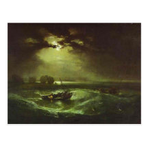 William Turner - Fischer in Meer Postkarte