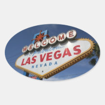 Willkommen nach Las Vegas Ovale Aufkleber