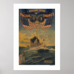 Willkommen zu den pazifischen Ufern. FlagshipConne Posterdruck