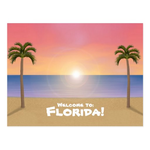 Willkommen zu Florida: Strand-Szenen-Postkarte