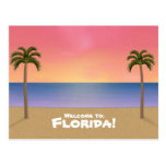 Willkommen zu Florida: Strand-Szenen-Postkarte