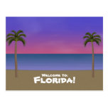 Willkommen zu Florida: Strand-Szenen-Postkarte