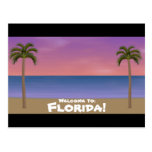 Willkommen zu Florida: Strand-Szenen-Postkarte