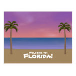 Willkommen zu Florida: Strand-Szenen-Postkarte