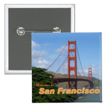 Willkommen zu San Francisco - Golden gate bridge Button