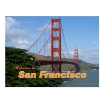 Willkommen zu San Francisco - Golden gate bridge Postkarte