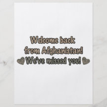 Willkommen zurück von Afghanistan Flyer