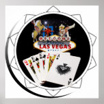 Willkommenes Zeichen-Schwarz-Poker-Chip Posterdruck