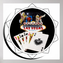 Willkommenes Zeichen-Schwarz-Poker-Chip Posterdruck