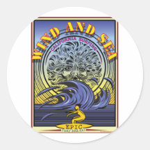 WIND-UND SEEkalifornien-SURFEN Runde Sticker