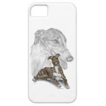 Windhund-Hundeporträt-Kunst iPhone 5 Etui
